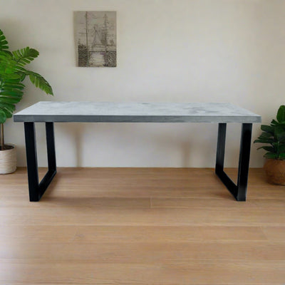 The Stirling Concrete & Steel Dining Table.