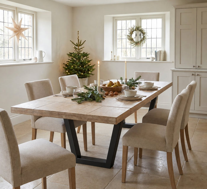 Grasmoor Rustic Dining Table - V Frame Leg