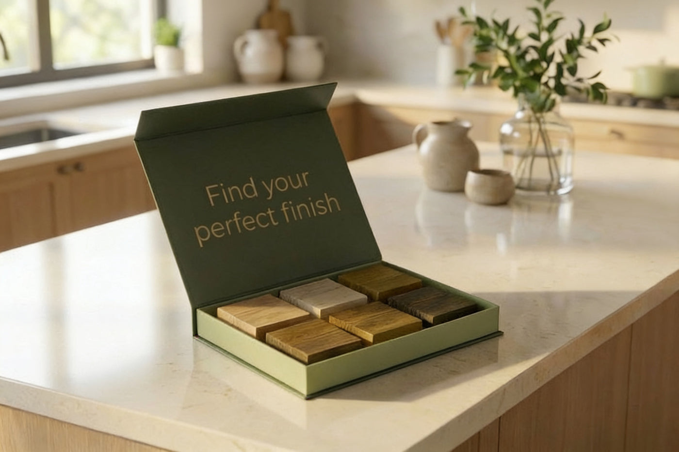 Acumen timber sample box — waxed finishes to choose from