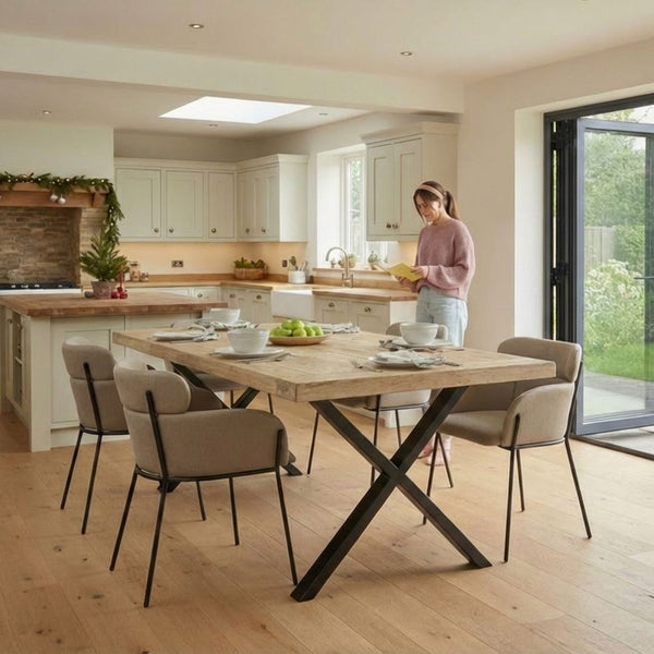 Haystacks - Reclaimed Elm Dining Table - X Legs - Acumen Collection