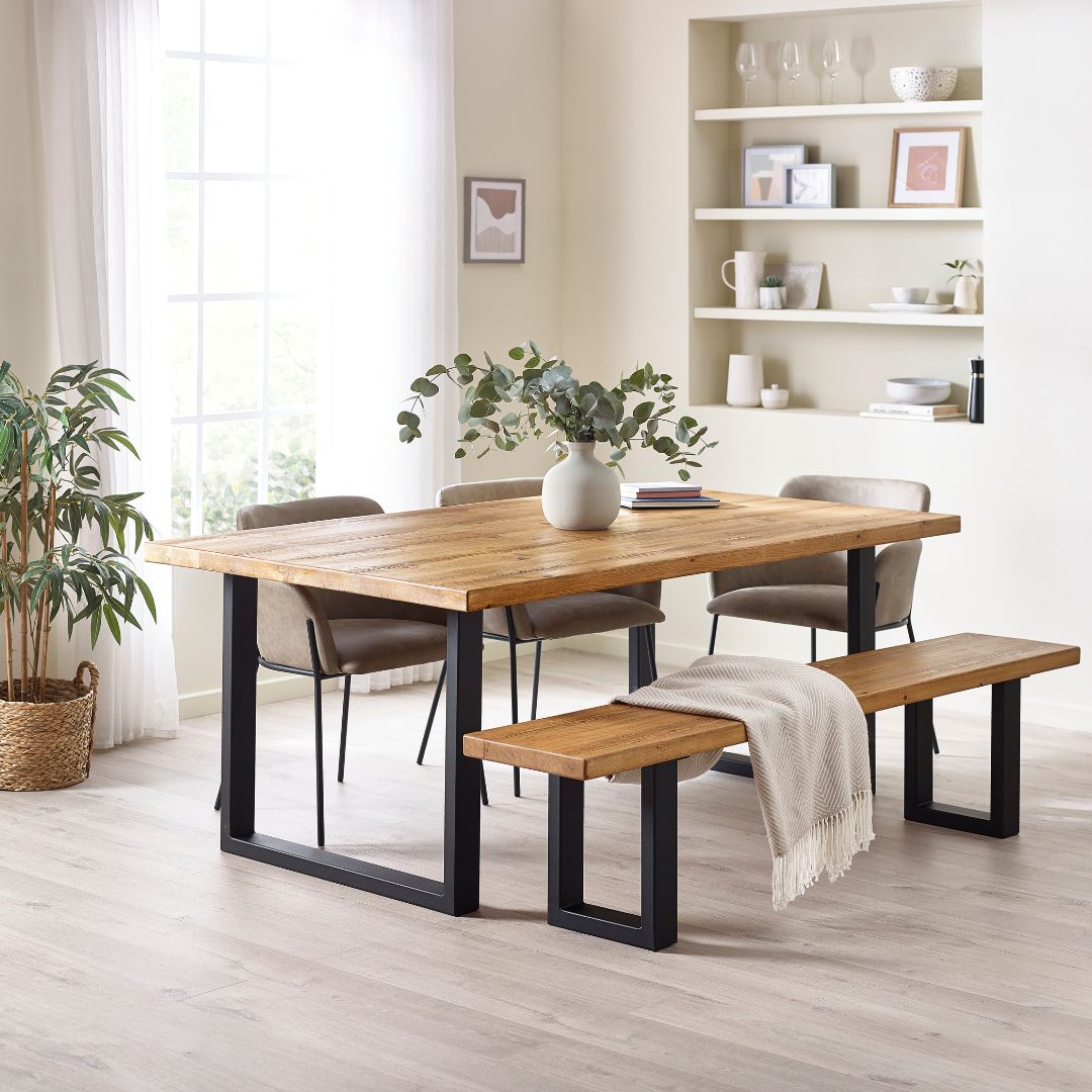 Helvellyn Rustic Dining Table - Square Legs
