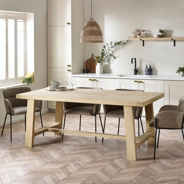 Set of Curved Isla High Quality Dining Chairs - Beige Faux Leather - 2 Chairs