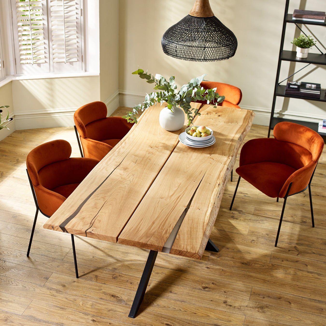 Oak Dining Extendable Live Edge Dining Table Premium Solid Oak