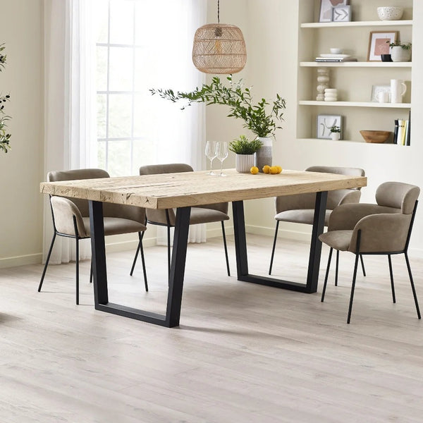 Harrison - Reclaimed Elm Dining Table - V Legs - 180 x 90cm - 