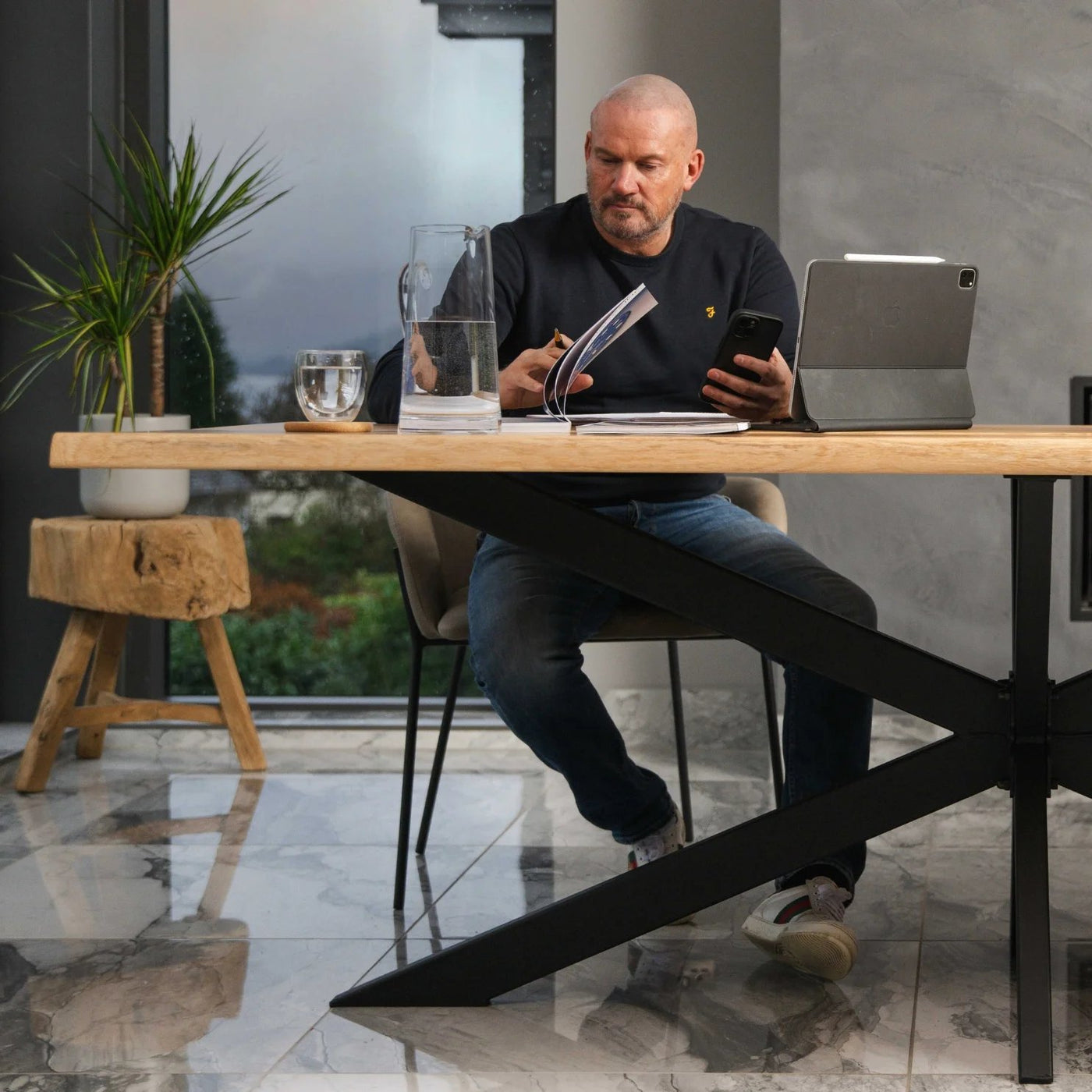 Live Edge Oak Dining Table - 180 cm | Unique 4418