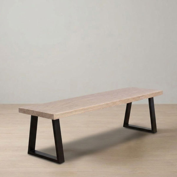 Glenridding Reclaimed Elm Bench - Trapezoid Leg - Acumen Collection