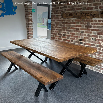 Blencathra Industrial Dining Table - X Frame Leg