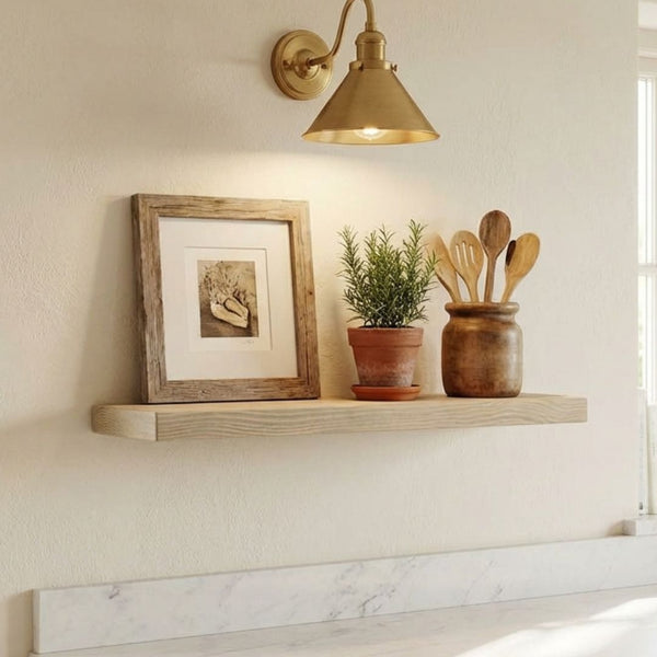 Rustic Shelf 38mm with Floating Brackets - 60cm - 15cm