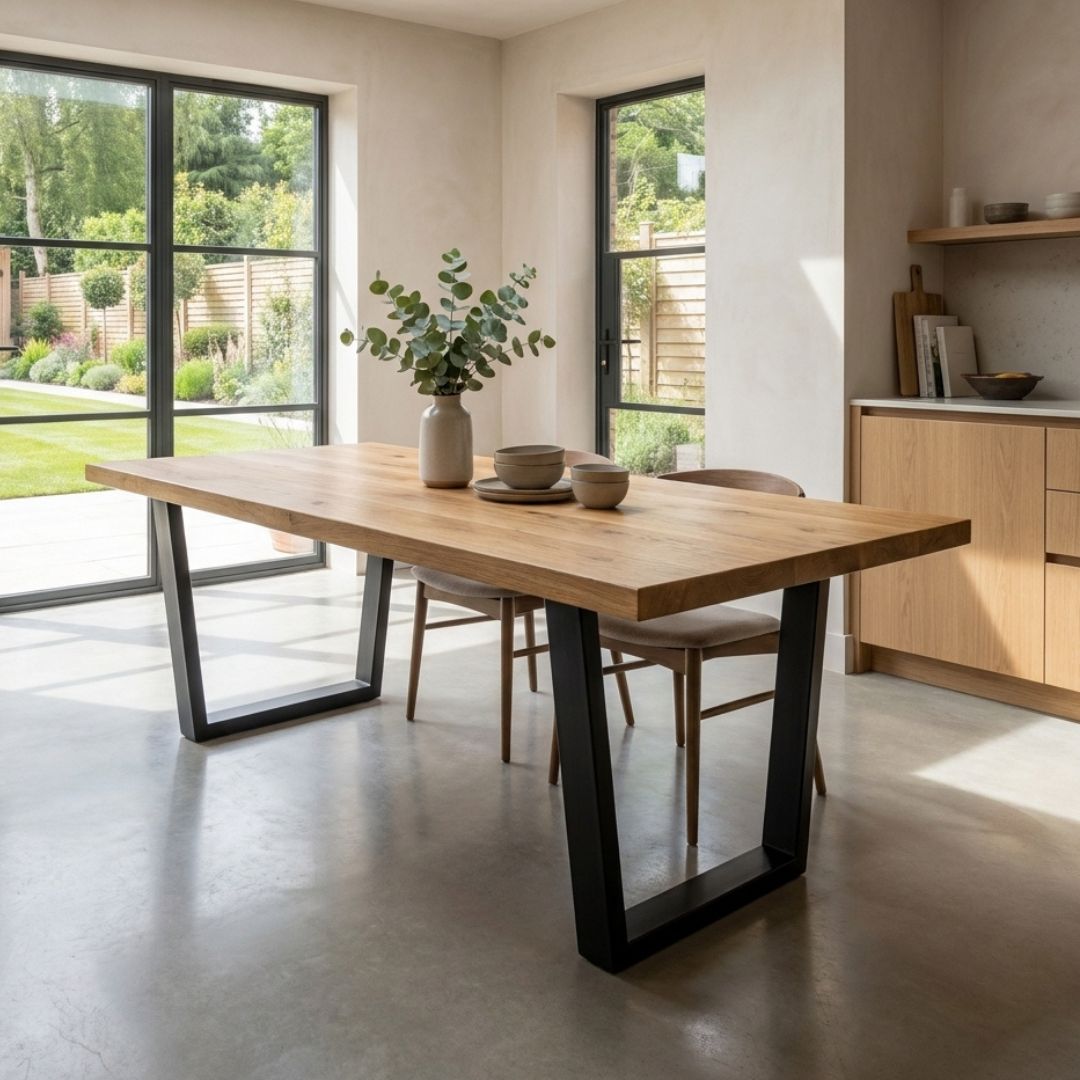 Grasmoor Reclaimed Elm Dining Table - V Frame Leg