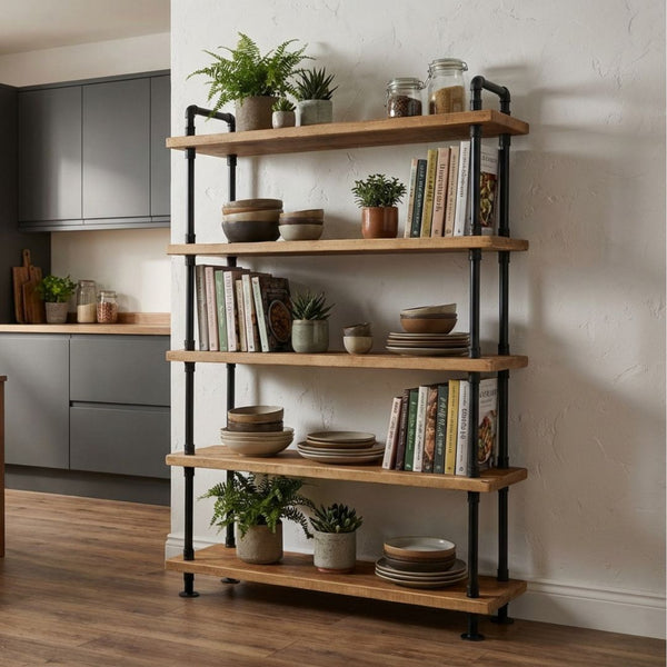 5 Shelf Free Standing Pipe Shelving Unit