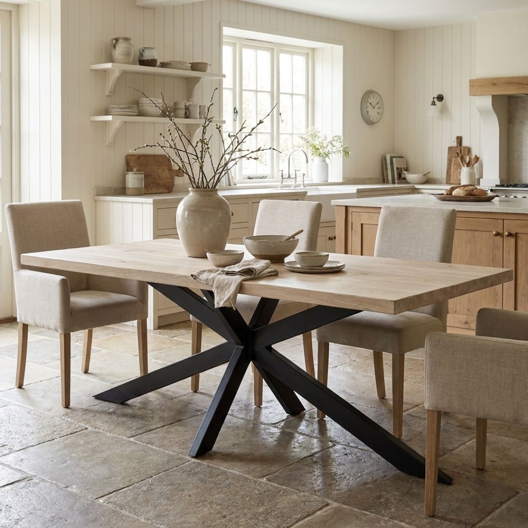 Grisedale Reclaimed Elm Dining Table - Spider Leg