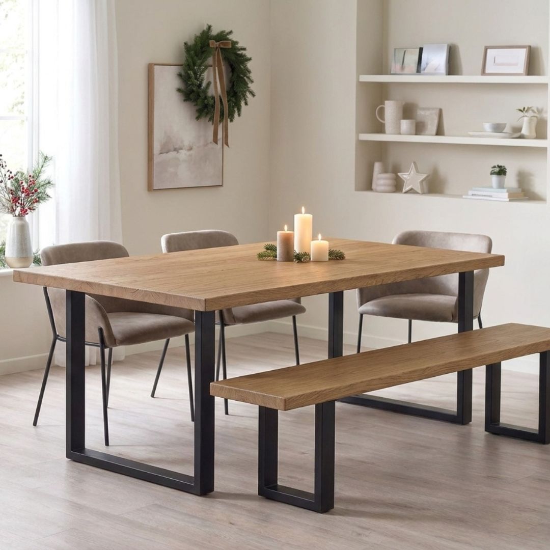 Helvellyn Reclaimed Elm Dining Table - Square Legs