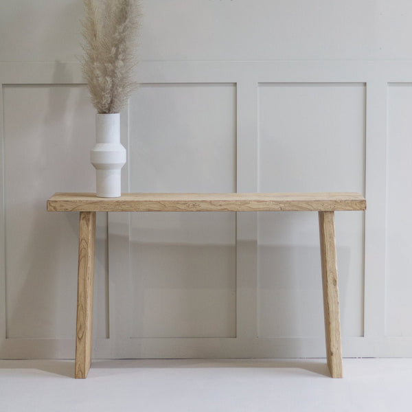 Reclaimed Elm Console Table - Natural - 100cm L x 35cm W - 80cm
