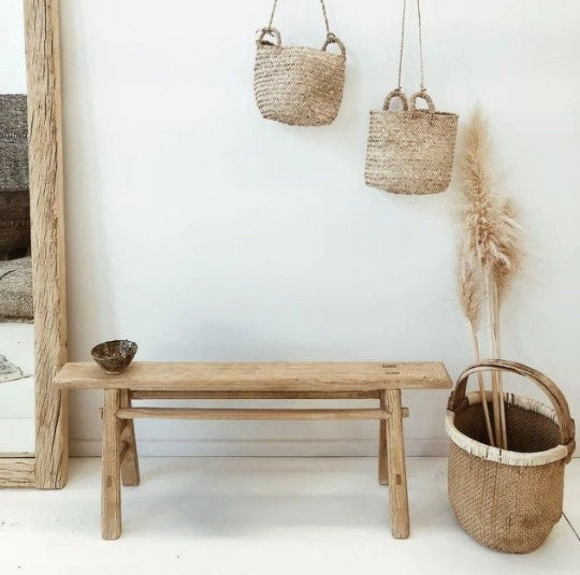 Skinny Antique Chinese Trestle Bench - Acumen Collection