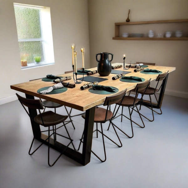 Grasmoor Rustic Dining Table - V Frame Leg