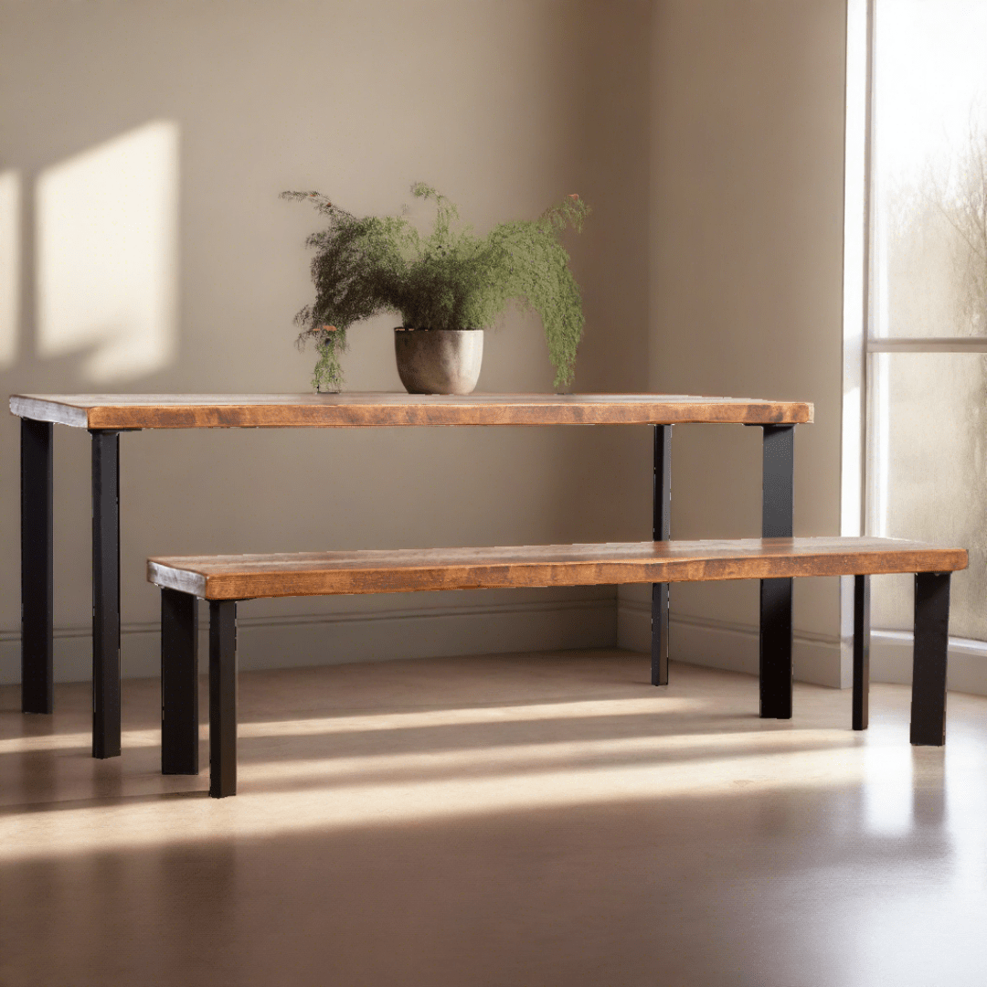 Froswick Industrial Dining Table -  Single Pin Box Legs