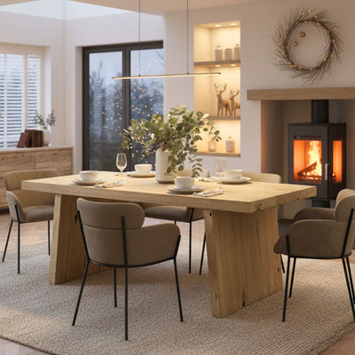 Mardale Reclaimed Elm Dining Table - Solid Leg