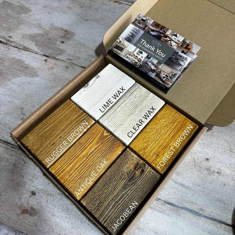 Timber and wax samples