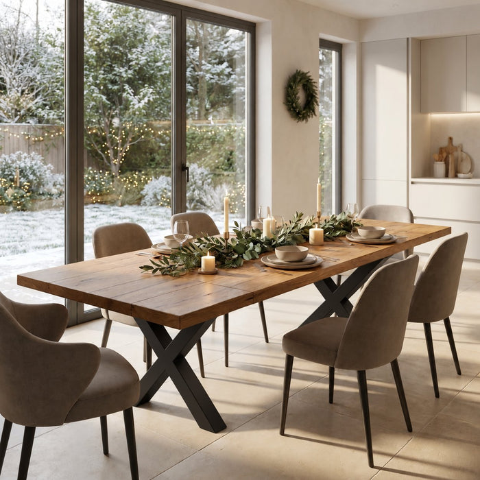 Blencathra Rustic Dining Table - X Frame Leg