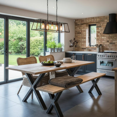 Blencathra Rustic Dining Table - X Frame Leg