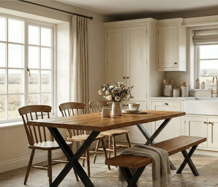 Rustic pine dining table