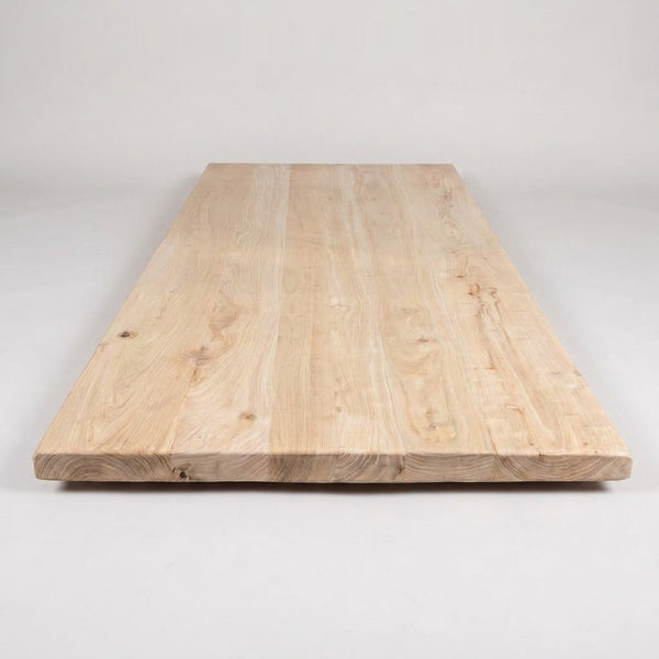 Reclaimed Elm table top – Clear Wax, Rustic Weathered