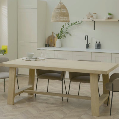 Robinson Reclaimed Elm Dining Table - Trestle Leg