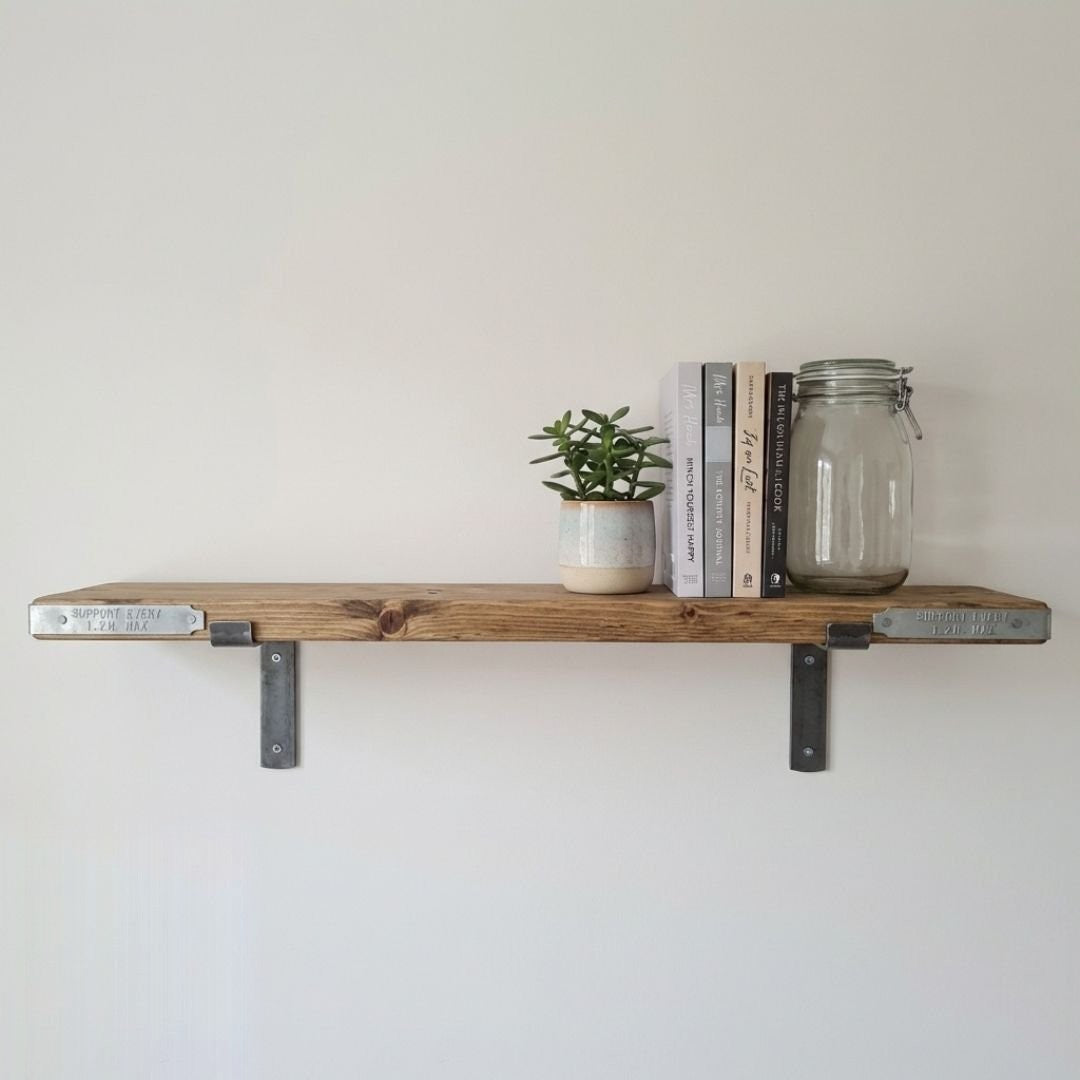 Rustic shelf finished in Rugger Brown