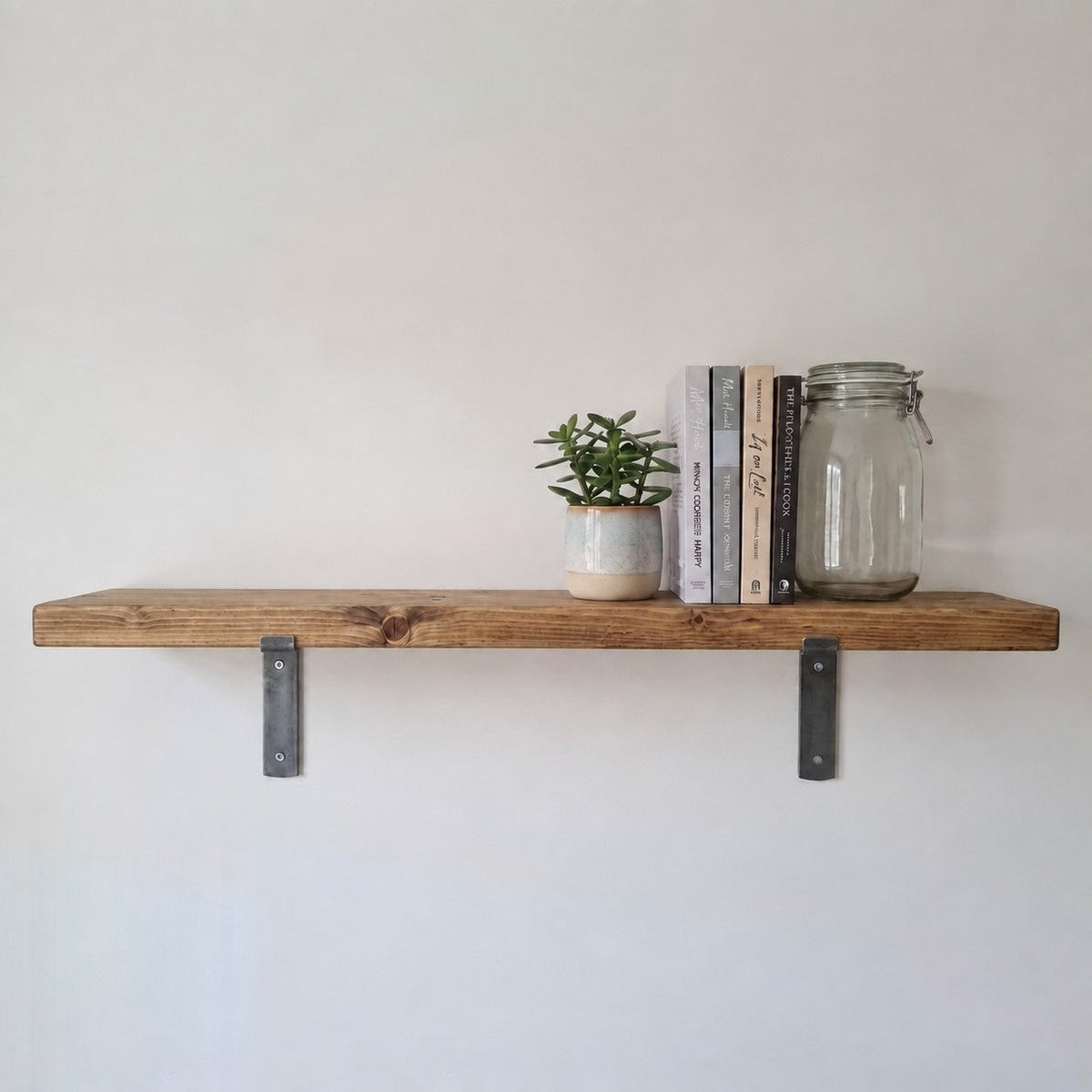 Rustic shelf finished in Rugger Brown