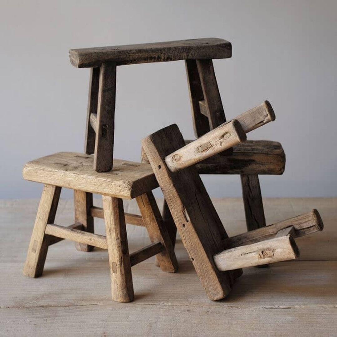 Miniature Rustic Milking Stools 20 30cm