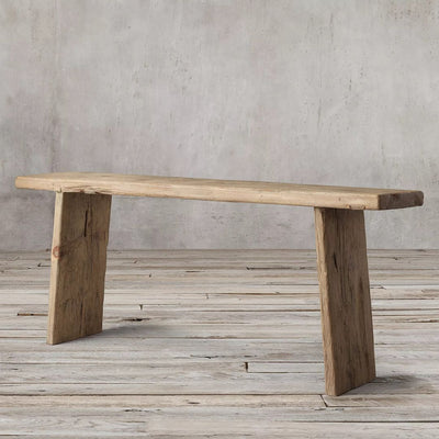 Reclaimed Elm Console Table - Solid Leg