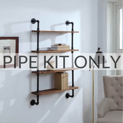 4 Shelf Industrial Pipe Kit - 3/4 Size