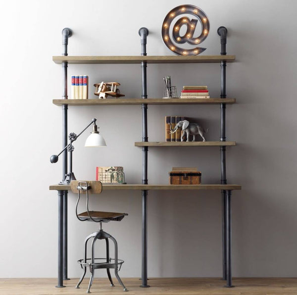 AC-08 Industrial Pipe Office Desk - 66cm Depth Desktop