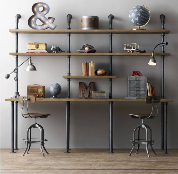 AC-09 Industrial Pipe Double Office Desk