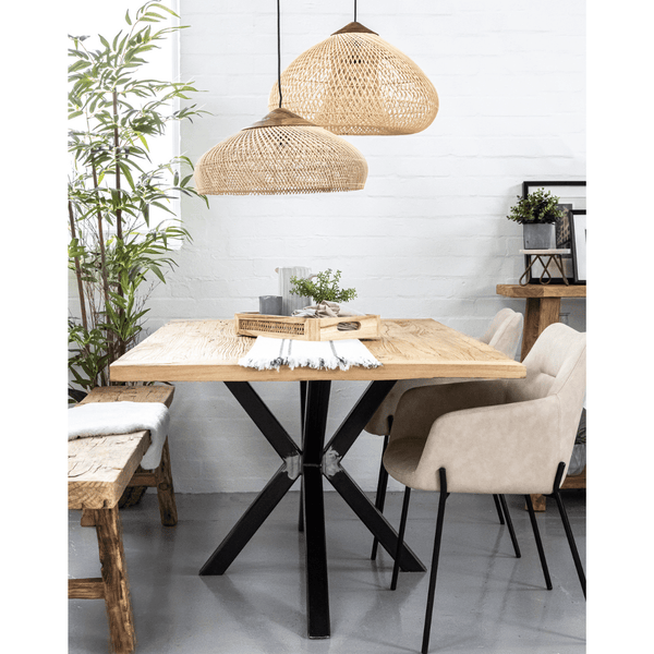 Old Barn Reclaimed Elm Dining Table - Spider Legs - 160 x 90 - 