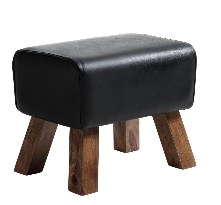 Valencia Mini Bench - Black Buffalo Leather (4502011871287)