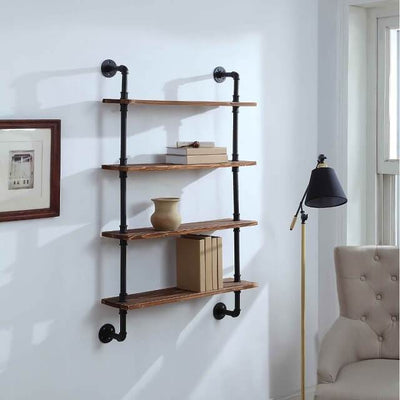 4 Shelf Industrial Pipe Shelving Unit - Acumen Collection (3496262107200)
