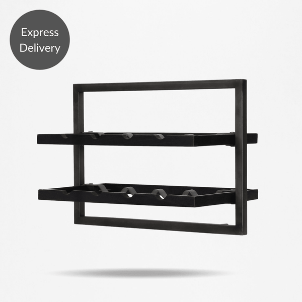 WINEMATE Burned Black Teak 8 Bottles - Style C - 