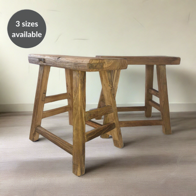 wooden sustainable farmhouse stool 