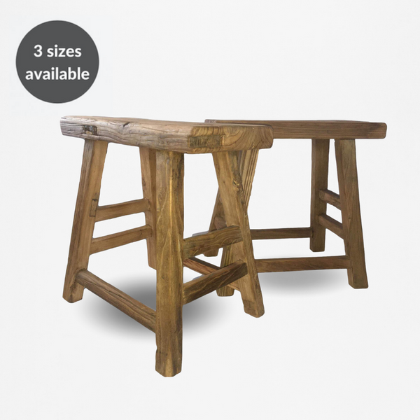 wooden sustainable farmhouse stool 