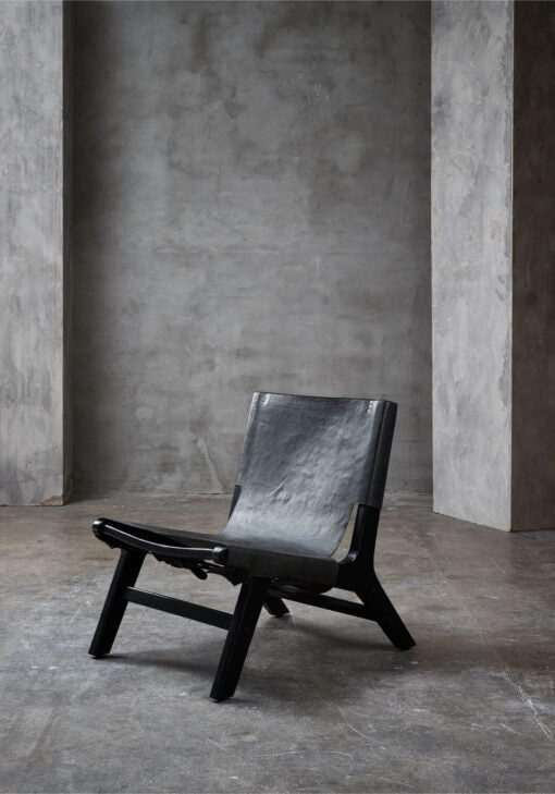 Amsterdam Black – Buffalo leather Chair (4611649437751)