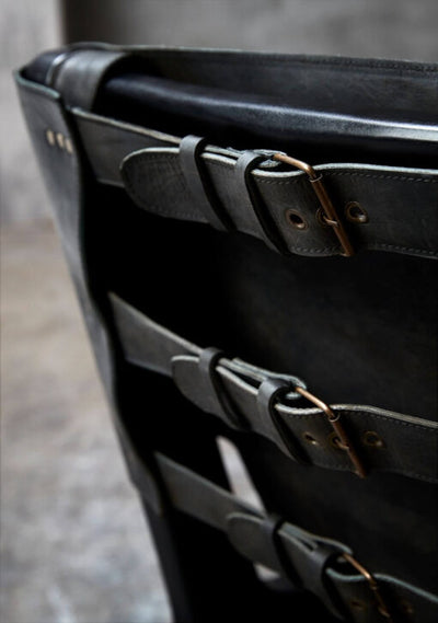 Amsterdam Black – Buffalo leather Chair (4611649437751)