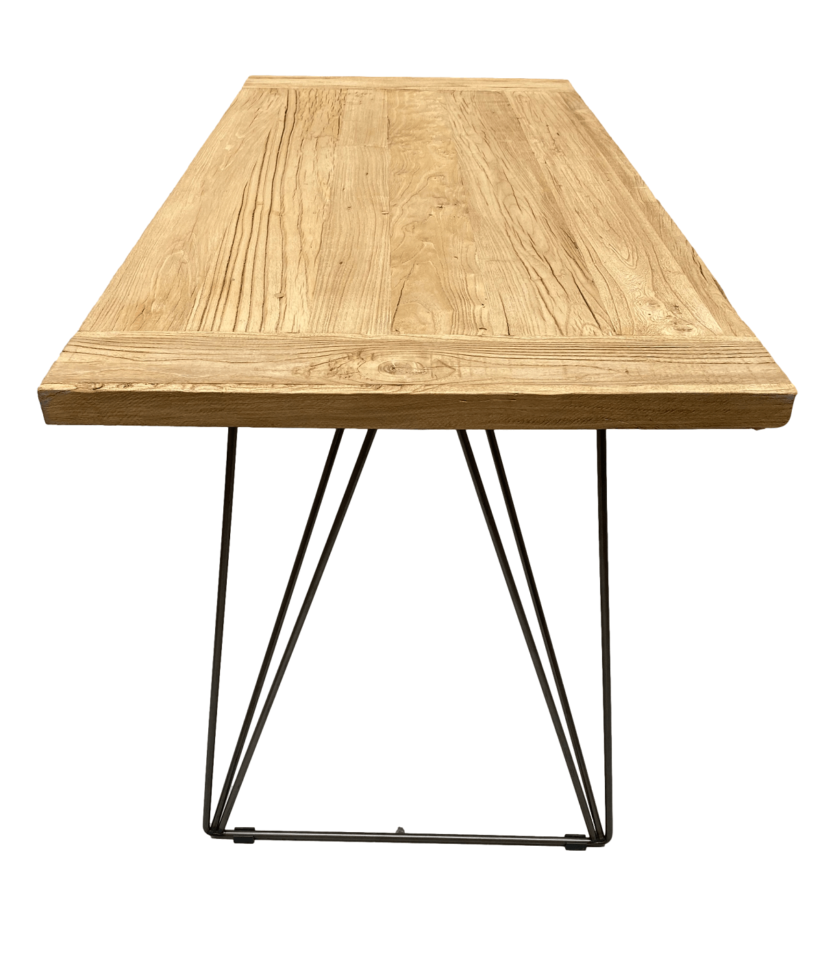 The 40mm Old Barn Reclaimed Elm Table / Desk - Wire Frame Legs