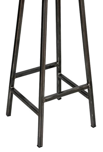 Industrial Bar Stool - 35mm Thick Leather Seat (4432508649527)