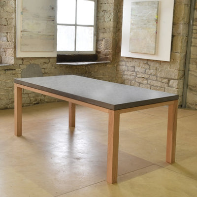 The Newton Concrete & Oak Dining Table. - Acumen Collection (3717325684800)