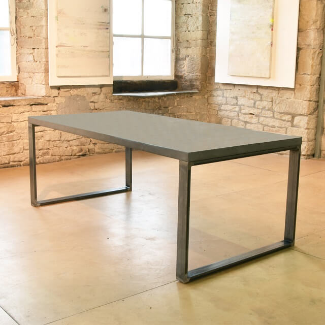 The Stirling Concrete & Steel Dining Table. - Acumen Collection (3736697274432)