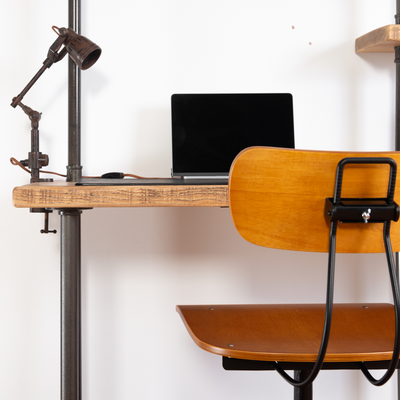 Vintage Industrial Swivel Office Chair - Light Oak