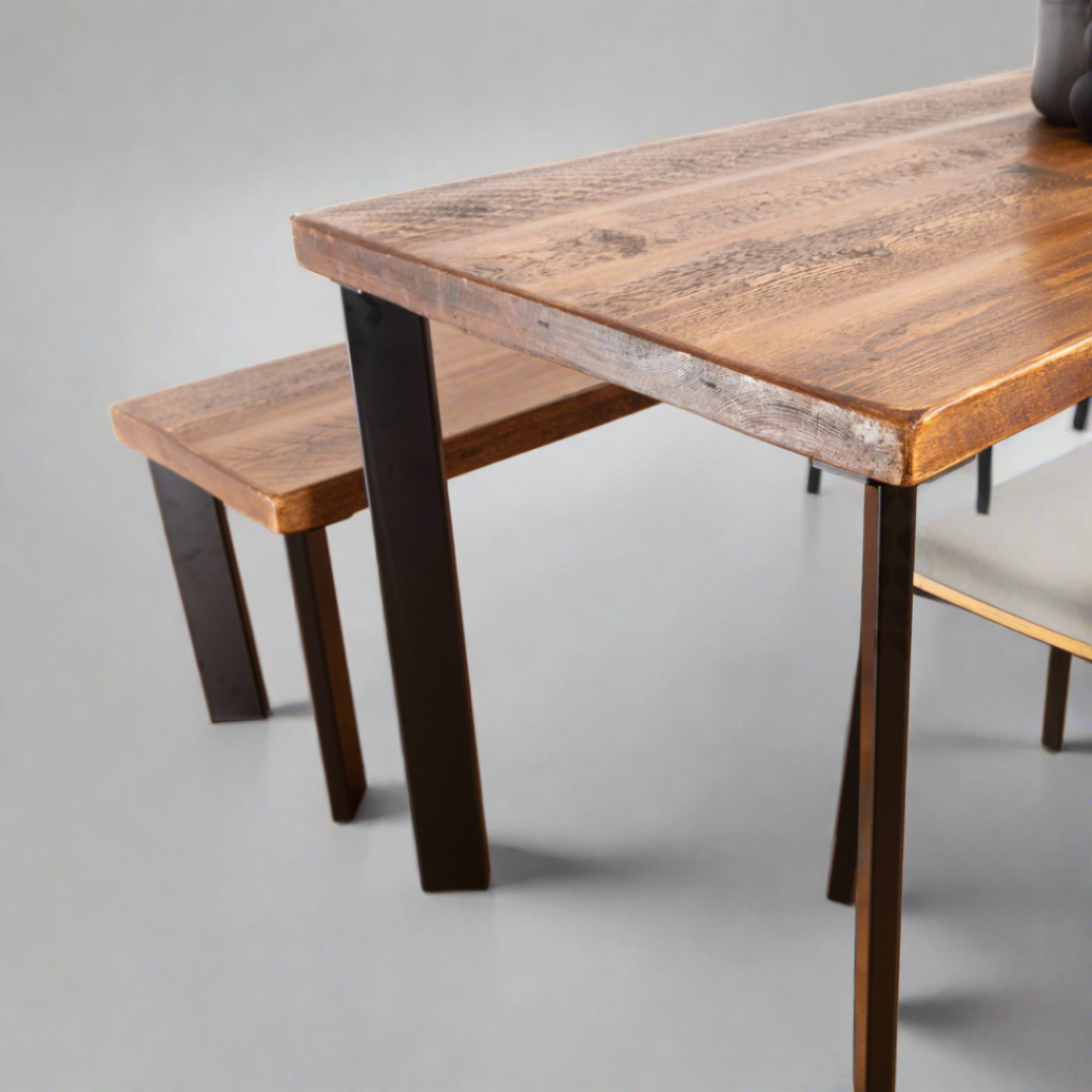 Froswick Industrial Dining Table -  Single Pin Box Legs