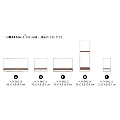SHELFMATE American Walnut Stainless Steel - Style E