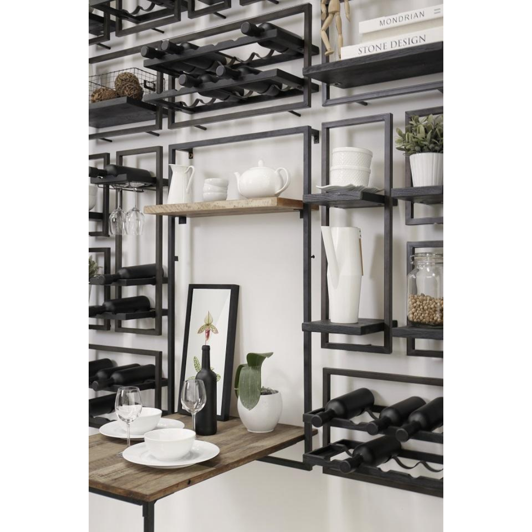 Industrial Shelving Configuration with Wine Rack 